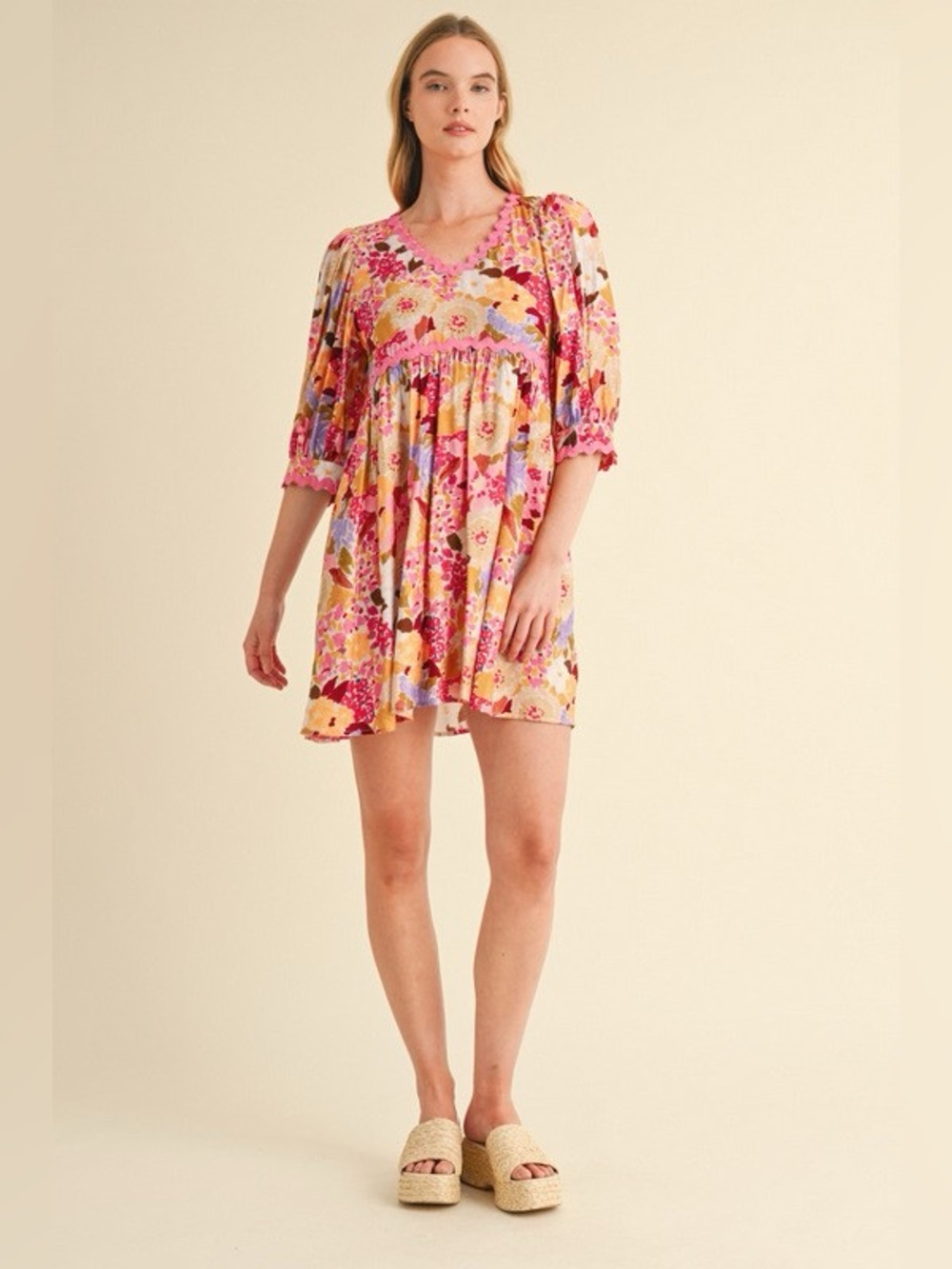 Boutique Floral Mini Dress - Picture 3 of 3